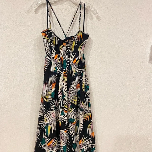 NEW Banana Republic Palm Print Midi Dress Size 0 - Picture 2 of 5